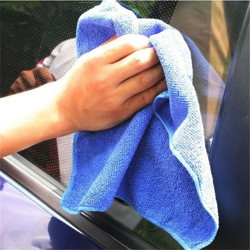 200pcs Microfiber Towels Car Wash Drying Cloth Blue Car Care Detailing Cleaning Polishing Duster Home Kitchen Washing Rags