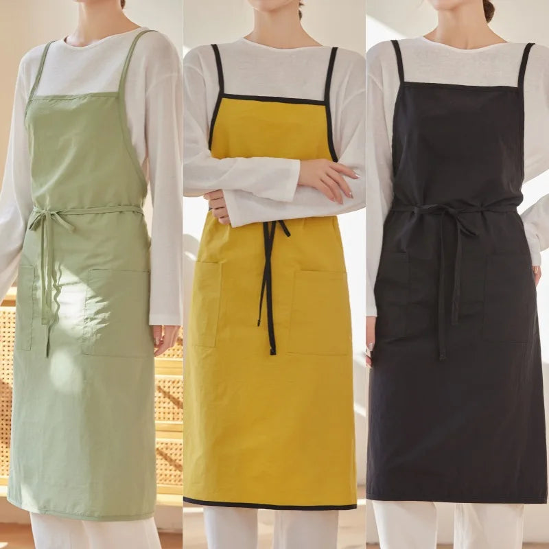 Premium Waterproof Antistatic Fabric Custom Logo Korean Japanese Style Apron Unisex High Quality Ready Stock