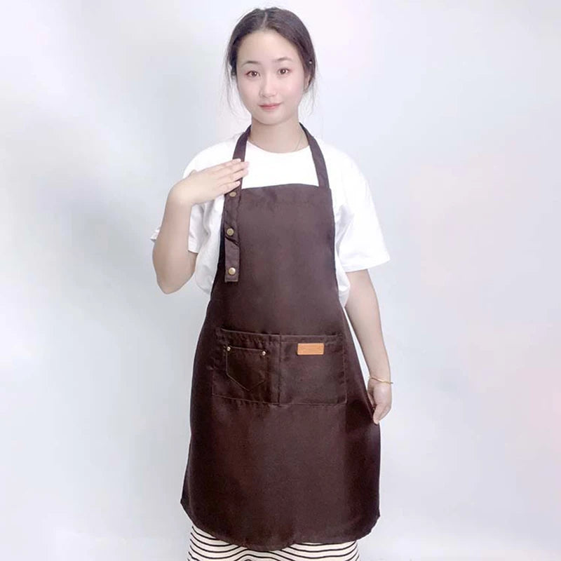 New Fashion Kitchen Aprons for Woman Men Chef Work Apron for Grill Restaurant Bar Shop Cafes Beauty Nails Studios Uniform Aprons