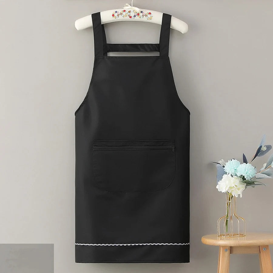 Household Apron for Women Kitchen Waterproof and Oil-Proof Sleeveless Apron Fashion Internet Celebrity Cute Suspender Work Clothes for Men