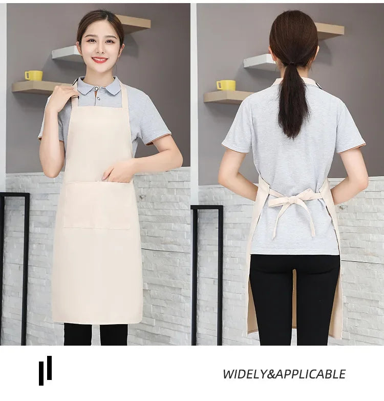 Customizable White Black Apron Customize Logo Personalized Apron Waterproof For Man Women Cooking Restaurant Waiter Work Clothes