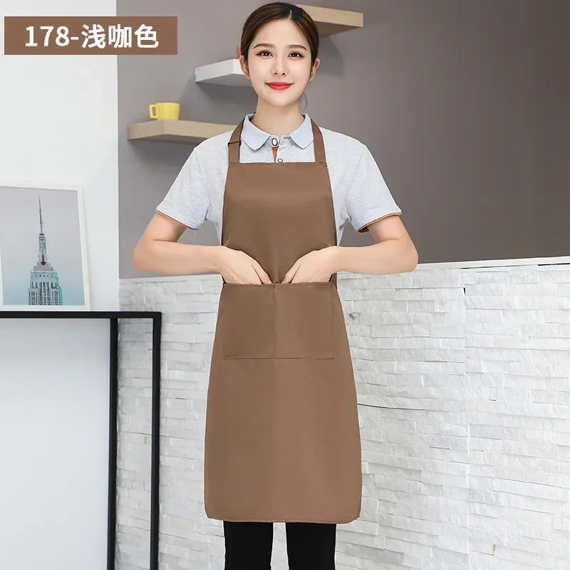Customizable White Black Apron Customize Logo Personalized Apron Waterproof For Man Women Cooking Restaurant Waiter Work Clothes
