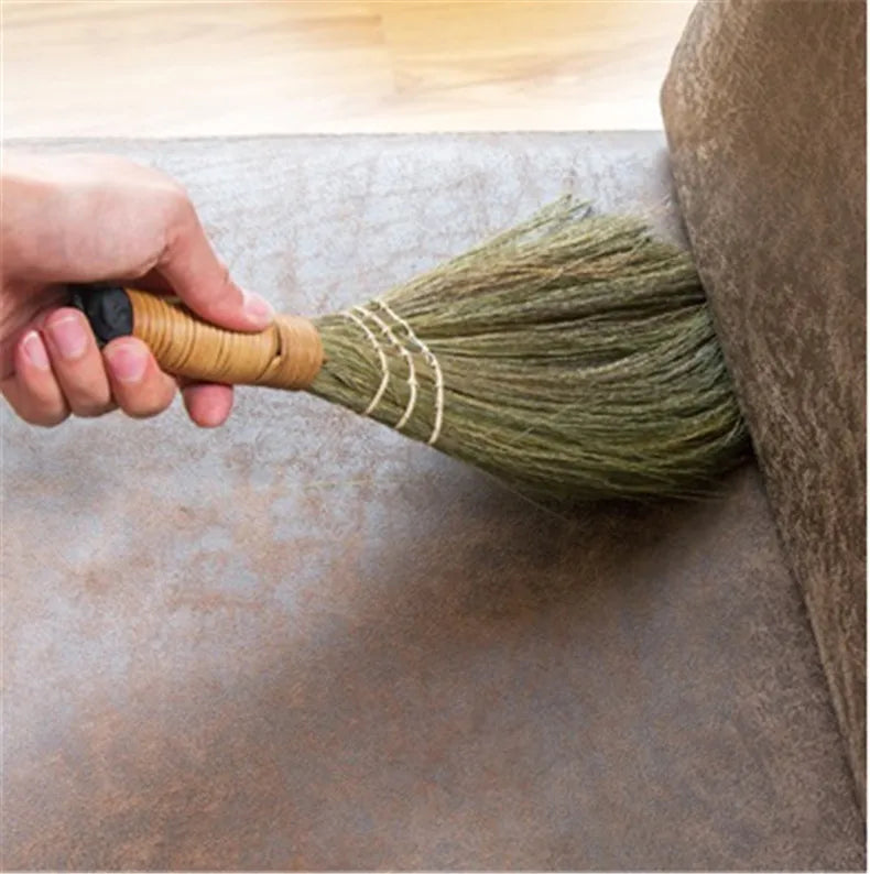 Japan Soft Fur Broom Manual Wooden Floor Sweeping Brooms Straw Braided Household Floor Cleaning Archaize Handmade Cleaning Tools