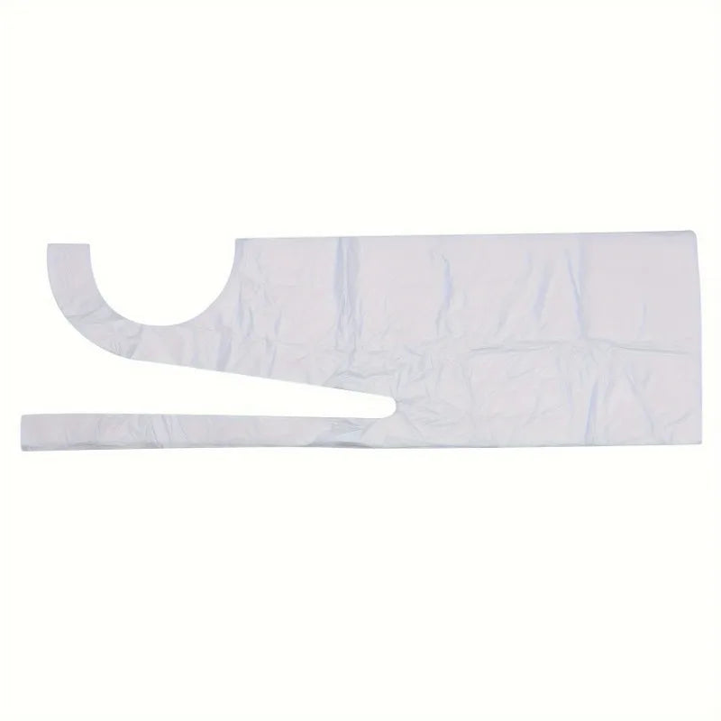 100pcs Disposable White Plastic Aprons Waterproof And Stain Resistant Apron For Cooking Painting Restaurant  Kitchen Accessories