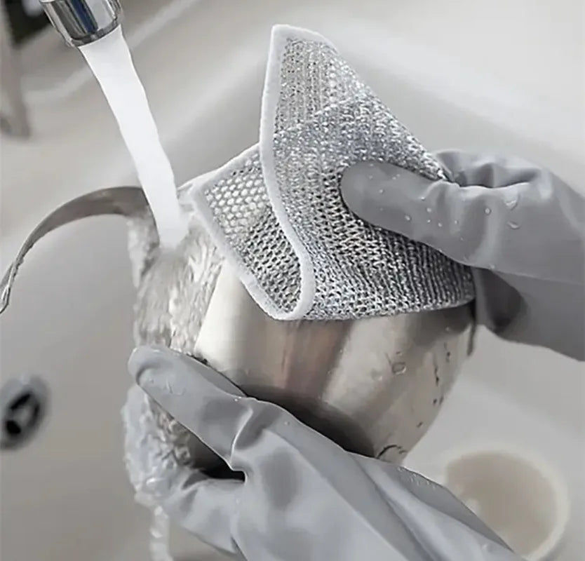 5/12pcs Wire Dishwashing Rag, Multifunctional Non-Scratch Wire Dishcloth for Cleaning Kitchen Bathroom
