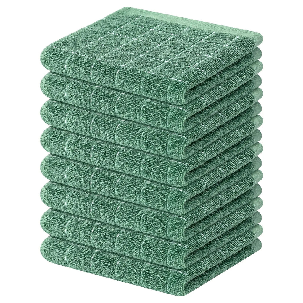 Olanly Cotton Terry Cloth Kitchen Towels Thicken Super Absorbent Dishcloth Reusable High-efficiency Cleaning Rags Daily Dish Rag