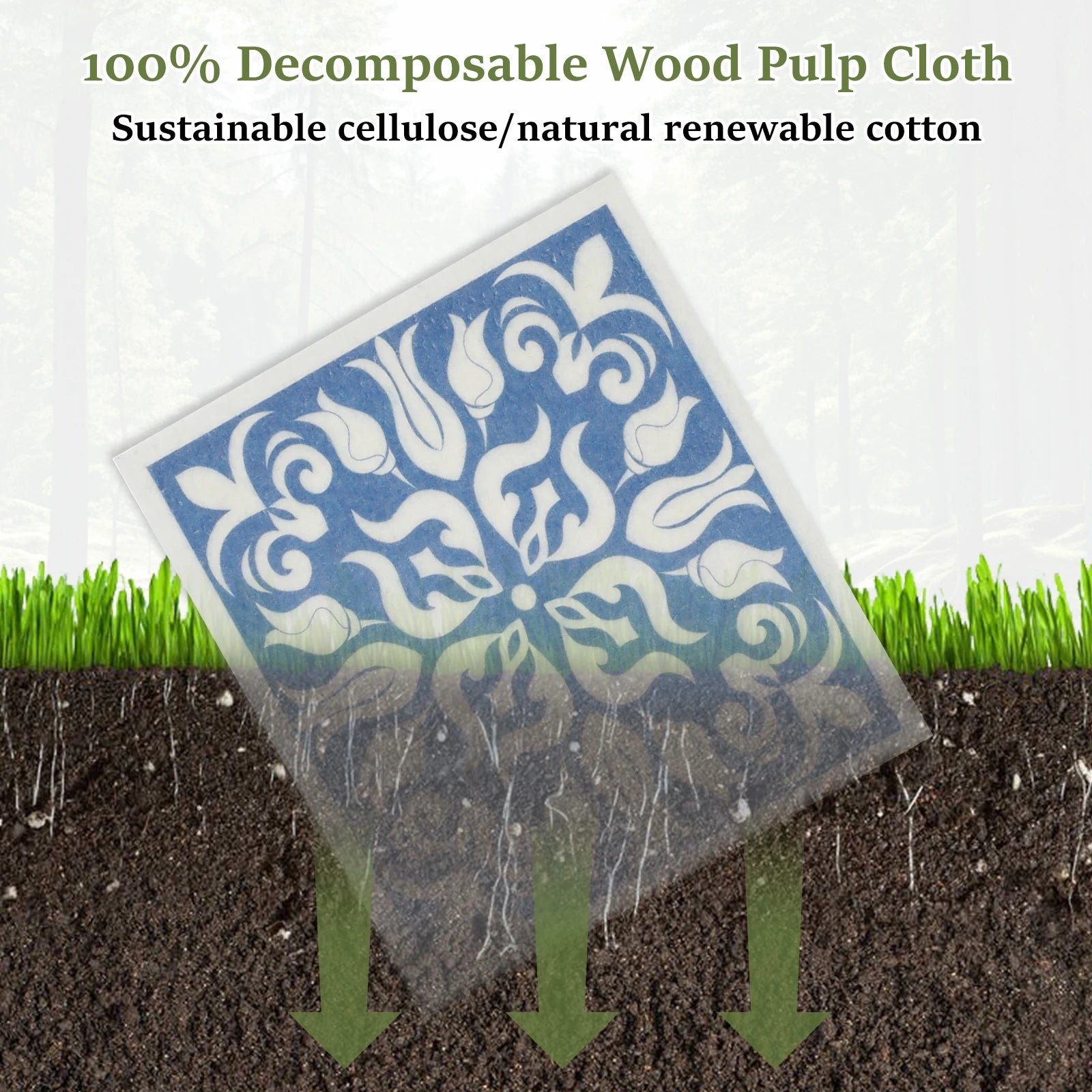 5/6/12PCS Kitchen Dish Towels Absorbent Swedish Dishcloths Kitchen Dish Rags Soft  Non-woven Cloths for Washing Dishes Cleaning