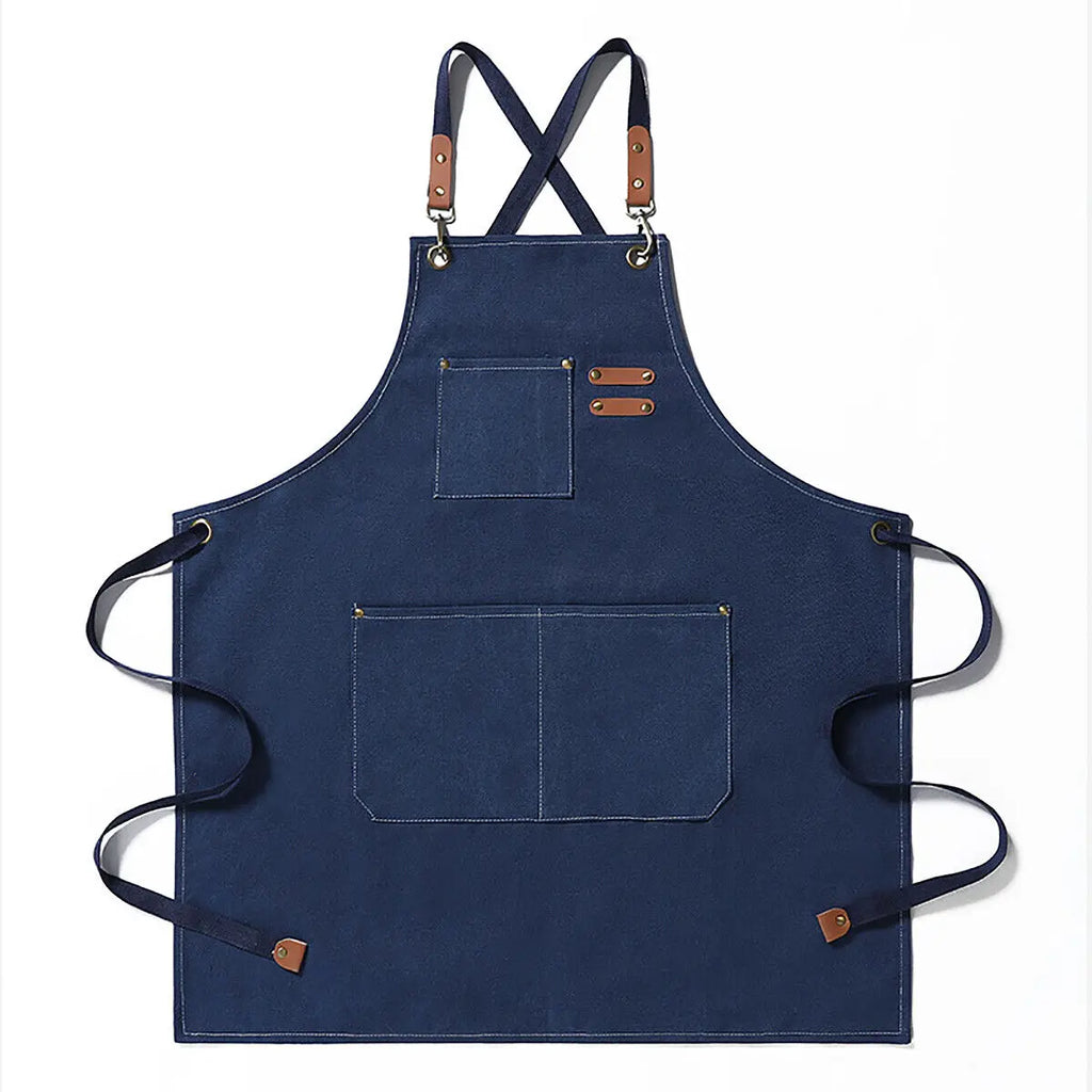 Kitchen Thicken Canvas Apron For Woman Men Waterproof Stain-Resistant With Pockets Cooking Apron Woodworking Painting Work Apron