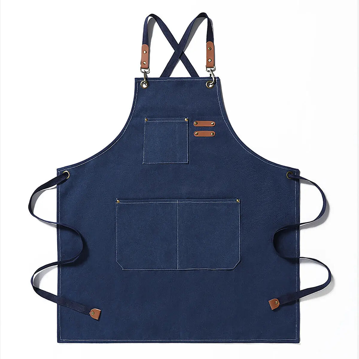 Kitchen Thicken Canvas Apron For Woman Men Waterproof Stain-Resistant With Pockets Cooking Apron Woodworking Painting Work Apron