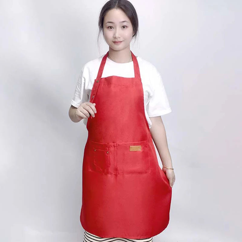 New Fashion Kitchen Aprons for Woman Men Chef Work Apron for Grill Restaurant Bar Shop Cafes Beauty Nails Studios Uniform Aprons