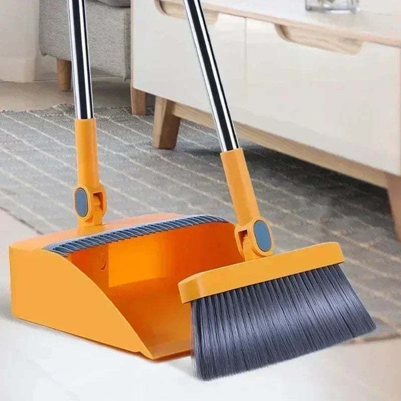 new folding broom dustpan set household cleaning tools non-stick hair dry wet dual-use broom folding set Kitchen office