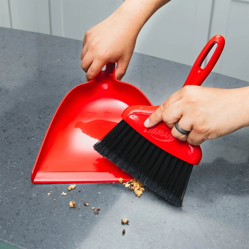 Heavy Duty Whisk Broom and Dustpan Set Polypropylene Recycled Fibers Multi Surface Cleaning Tool Home Garage Kitchen Bathroom