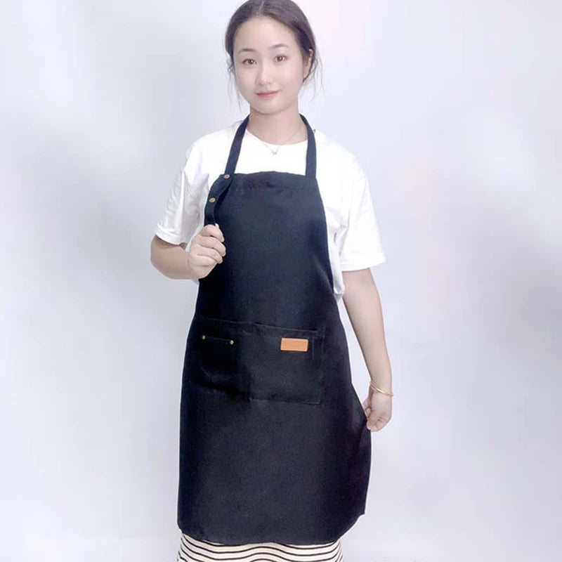 New Fashion Kitchen Aprons for Woman Men Chef Work Apron for Grill Restaurant Bar Shop Cafes Beauty Nails Studios Uniform Aprons