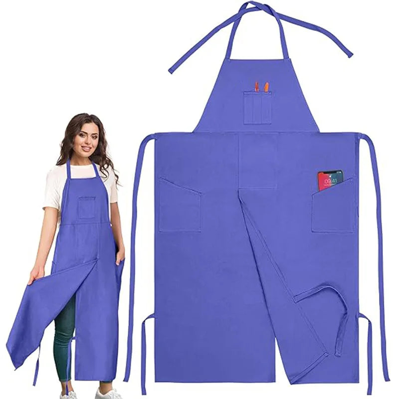 Hot Selling Split Apron for Men Women Kitchen Cooking Pottery Painting DIY Gift Long Durable Waterproof Design