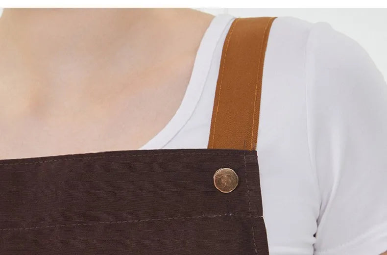 Water Repellent Kitchen Apron Unisex with Pockets Work Cleaning Restaurant Waiter Work Apron Florist Bubble Tea Shop Pinafore