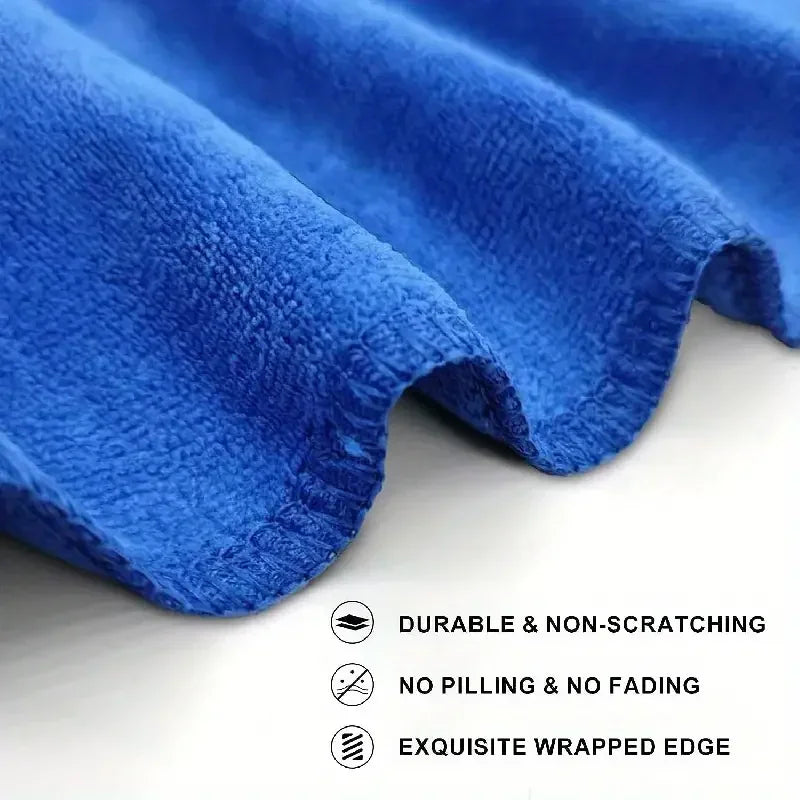 200pcs Microfiber Towels Car Wash Drying Cloth Blue Car Care Detailing Cleaning Polishing Duster Home Kitchen Washing Rags