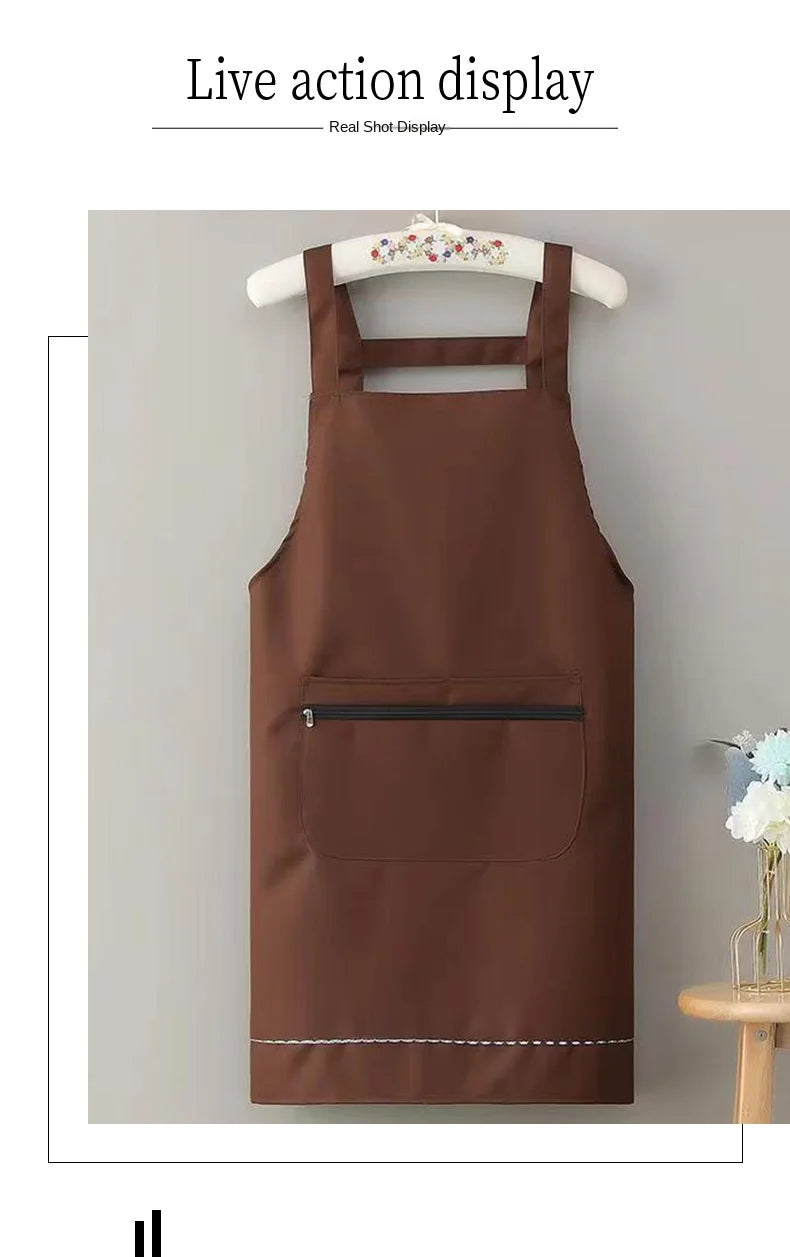 Household Apron for Women Kitchen Waterproof and Oil-Proof Sleeveless Apron Fashion Internet Celebrity Cute Suspender Work Clothes for Men