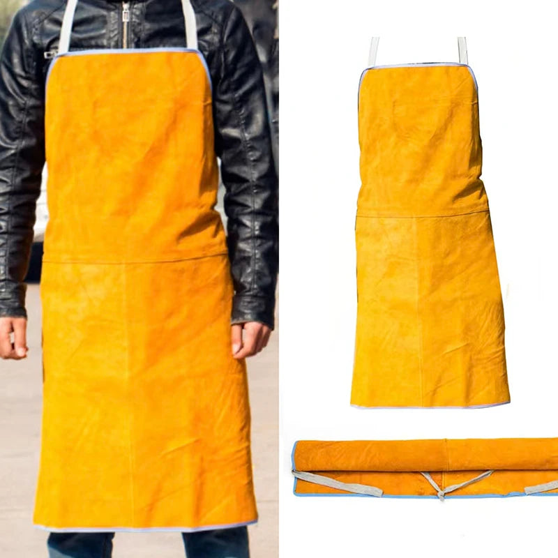 Washable Wear resistant Heat Insulation Cowhide Leather Welding Apron Soldering Protective Clothing Blacksmith