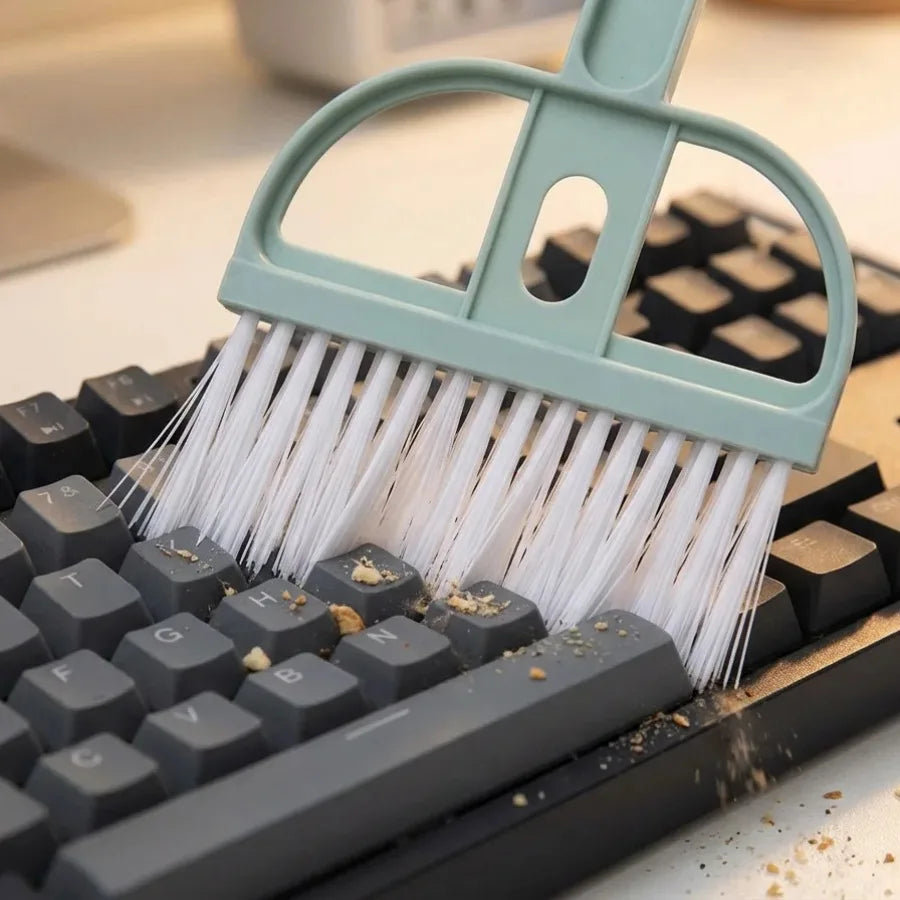 Mini Plastic Broom & Dustpan Set | Covered Desktop Cleaning Brush | Office Home Countertop Tidy Tool