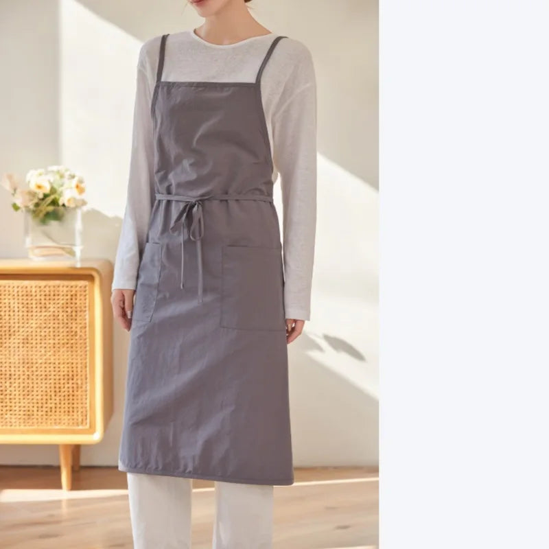Premium Waterproof Antistatic Fabric Custom Logo Korean Japanese Style Apron Unisex High Quality Ready Stock