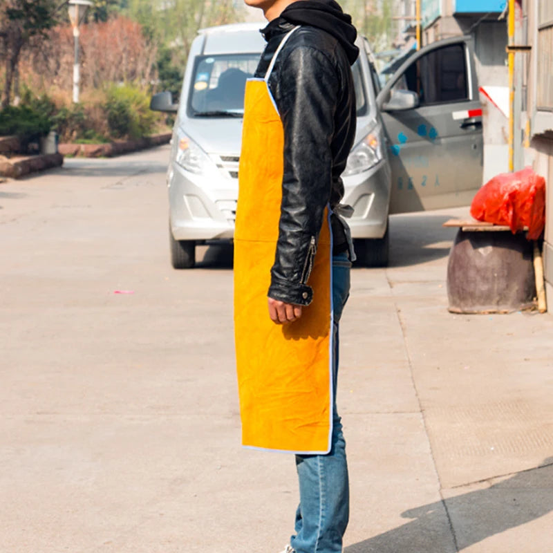 Washable Wear resistant Heat Insulation Cowhide Leather Welding Apron Soldering Protective Clothing Blacksmith