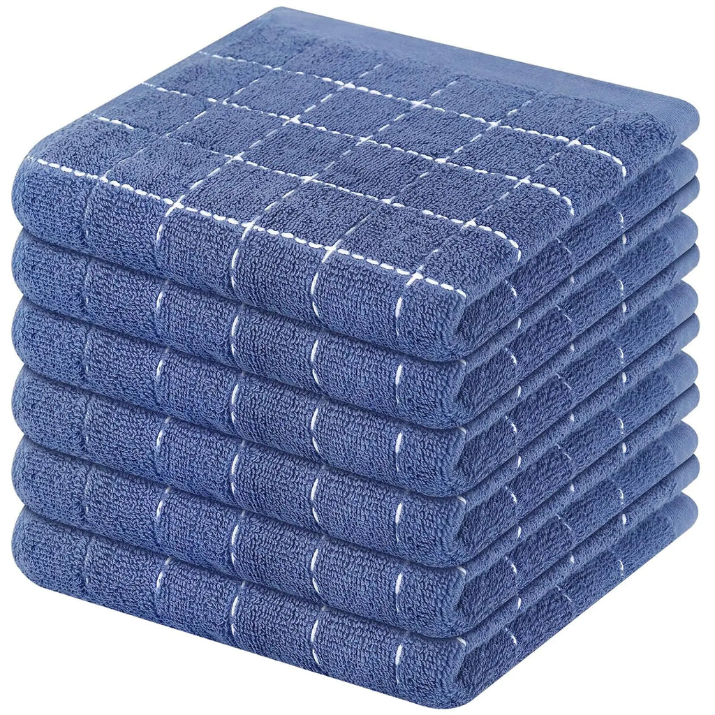 Olanly Cotton Terry Cloth Kitchen Towels Thicken Super Absorbent Dishcloth Reusable High-efficiency Cleaning Rags Daily Dish Rag