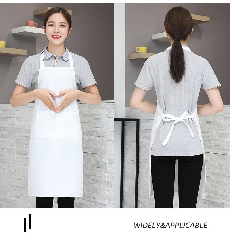 Customizable White Black Apron Customize Logo Personalized Apron Waterproof For Man Women Cooking Restaurant Waiter Work Clothes