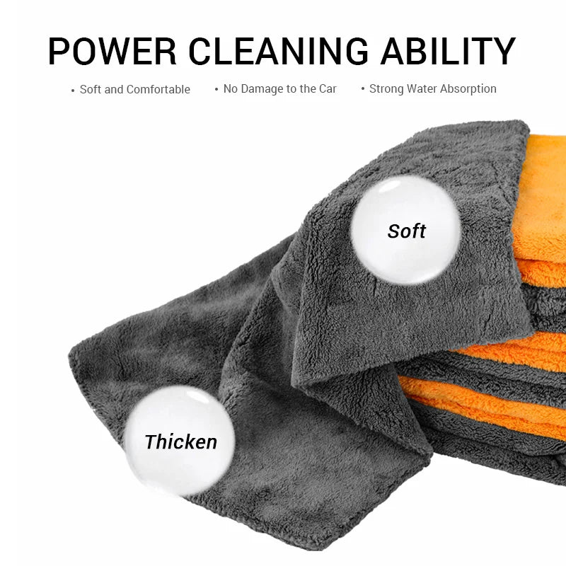 SEAMETAL 600GSM Car Thicken Cleaning Cloth Professional Cleaning Car Wiping Microfiber Towel Car Wash Rag 40x40cm 1/2/6/9 Packs