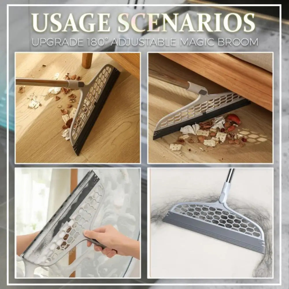 180° Rotatable Magic Rubber Broom Silicone Mop Hand Dust Brooms Home Floor Cleaning Squeegee Wiper Flooring Household Utensils