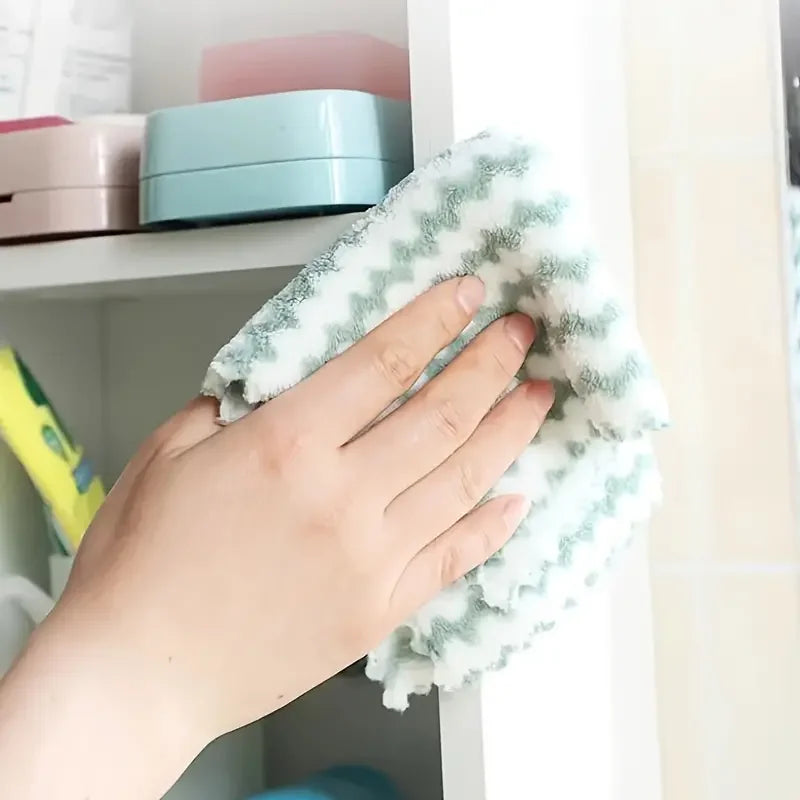 10/40PCS Super Absorbent Dishcloths Coral Fleece Cleaning Cloths Thickened Kitchen Washing Dish Rags Glass Windows Wipe Towels