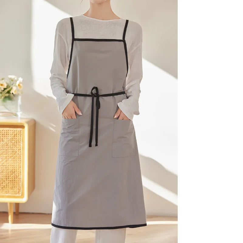 Premium Waterproof Antistatic Fabric Custom Logo Korean Japanese Style Apron Unisex High Quality Ready Stock
