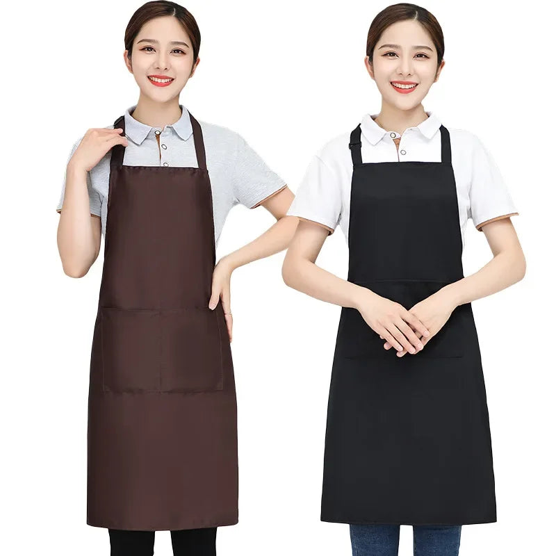 Customizable White Black Apron Customize Logo Personalized Apron Waterproof For Man Women Cooking Restaurant Waiter Work Clothes