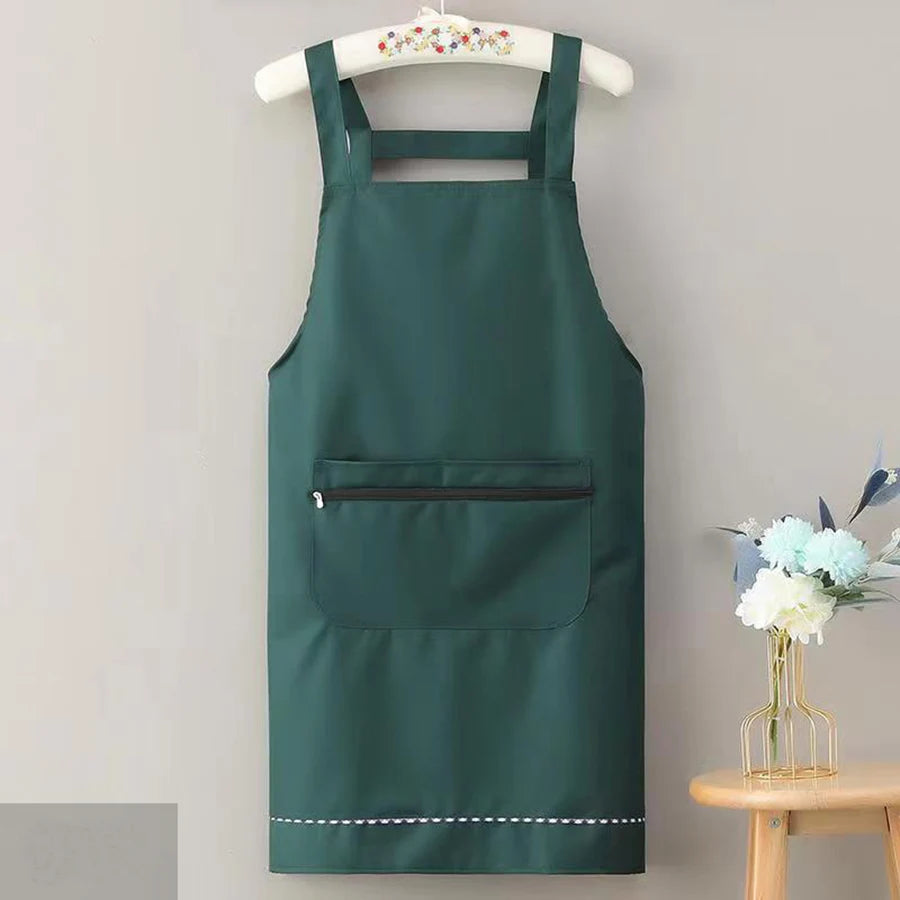 Household Apron for Women Kitchen Waterproof and Oil-Proof Sleeveless Apron Fashion Internet Celebrity Cute Suspender Work Clothes for Men