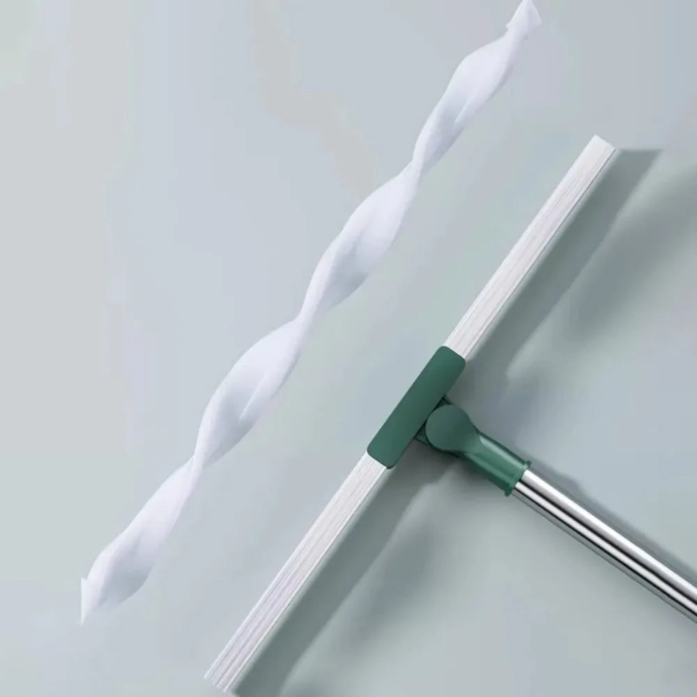 Silicone Scraper Broom with Squeegee for Floor, Glass & Bathroom Cleaning