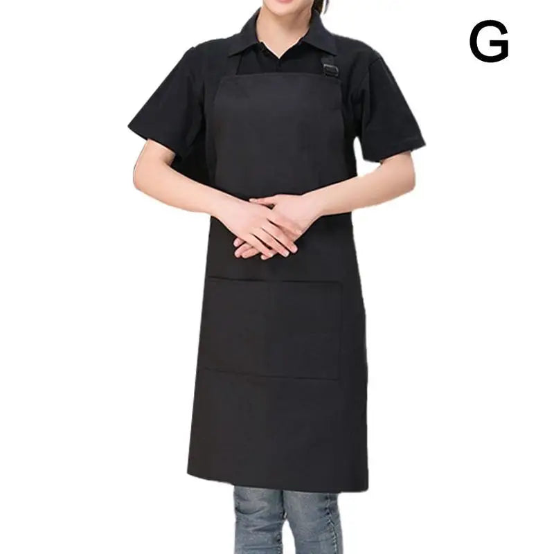 Half-length Adjustable Kitchen Apron Adult Striped Restaurant Hotel Chef Waiter Apron Picnic Cook Apron With 2 Pockets