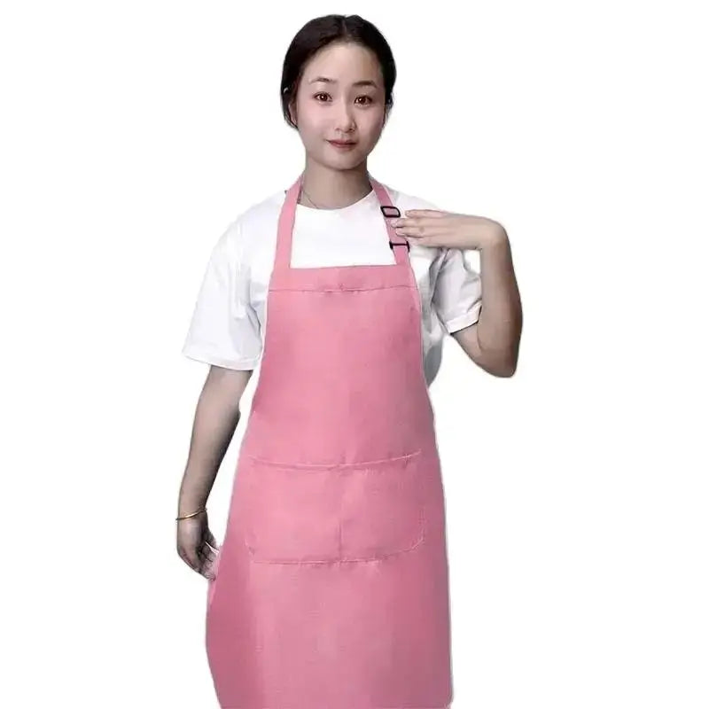 18 Colors Custom LOGO Aprons For Woman Men Chef Work Grill Restaurant Bar Shop Cafes Beauty Nails Studios Uniform Thin Apron