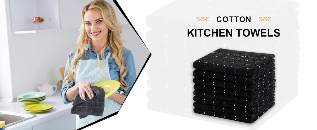 Olanly Cotton Terry Cloth Kitchen Towels Thicken Super Absorbent Dishcloth Reusable High-efficiency Cleaning Rags Daily Dish Rag