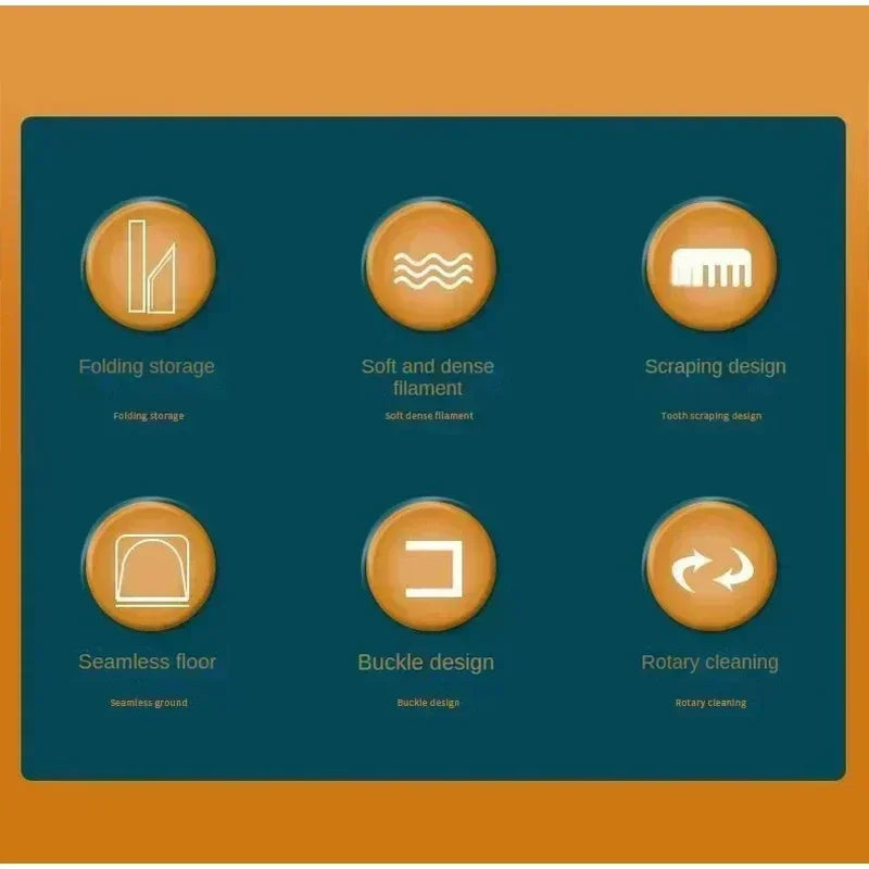 new folding broom dustpan set household cleaning tools non-stick hair dry wet dual-use broom folding set Kitchen office