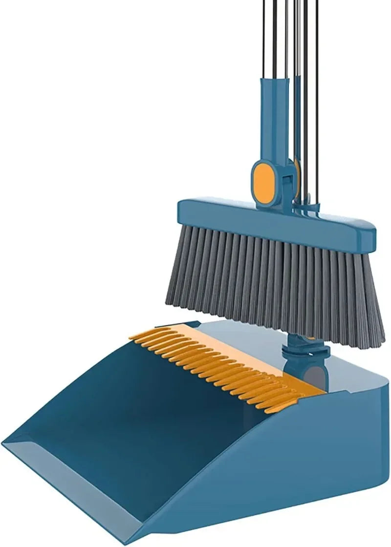 Brush and Shovel Broom and Dustpan Combination Set Vertical Folding Soft Fur Non-viscous Sweeping Broom 2 Pcs /set