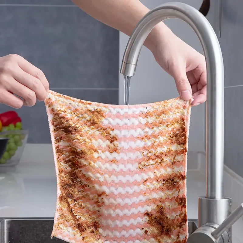 10/40PCS Super Absorbent Dishcloths Coral Fleece Cleaning Cloths Thickened Kitchen Washing Dish Rags Glass Windows Wipe Towels