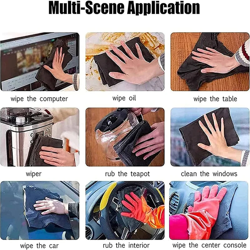 Thicker Magic Cleaning Cloth No Watermark No Trace Clean Rag  Microfiber Wash Reusable Dried Wiping Window Glass Kitchen Towel