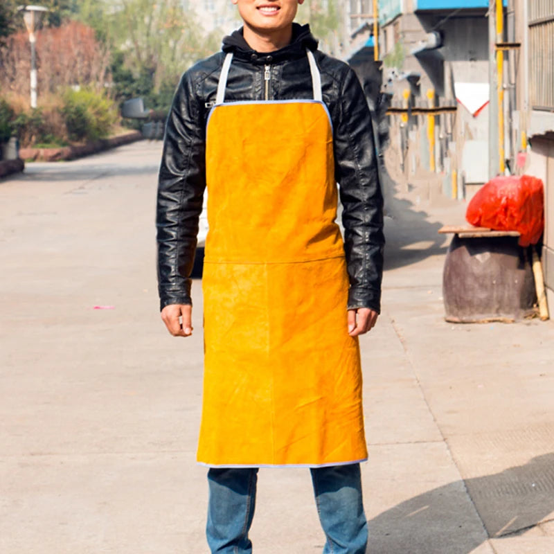 Washable Wear resistant Heat Insulation Cowhide Leather Welding Apron Soldering Protective Clothing Blacksmith