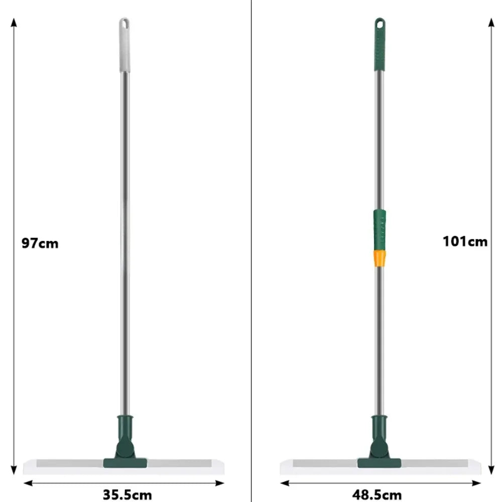 Silicone Scraper Broom with Squeegee for Floor, Glass & Bathroom Cleaning