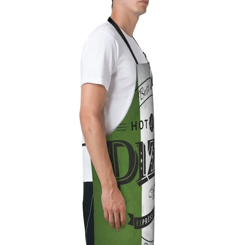 Pizza Poster Apron Unisex Adjustable Bib Aprons Cooking Kitchen Chef Apron for Home Kitchen Restaurant Coffee House