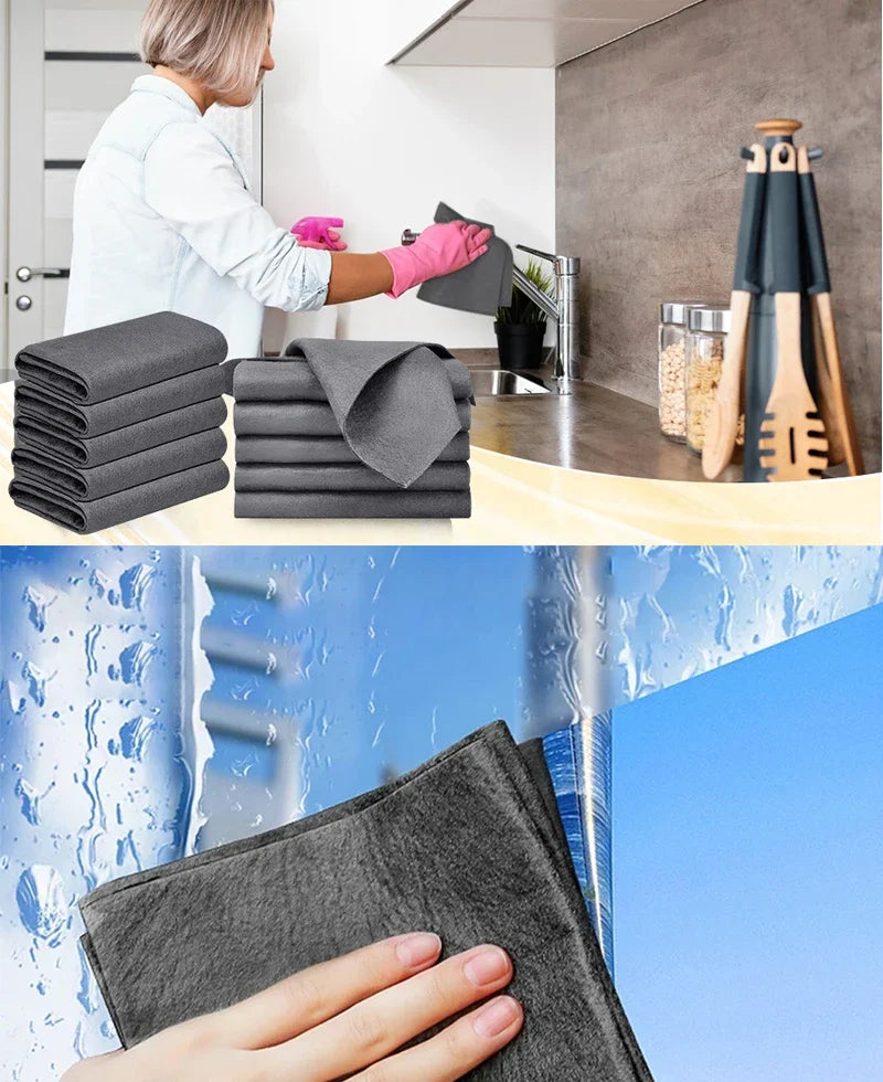 Magic Cleaning Cloths Reusable Microfiber Washing Rags Microfiber Glass Clean Towel Washable Lint-free Cleaning Rags