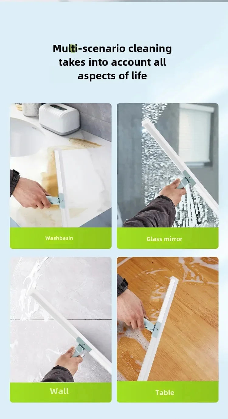 Magic Broom Silicone Bathroom Floor Scraper Household Bathroom Cleaning Squeegee Plastic Handle Two-In-One Dry And Wet Use