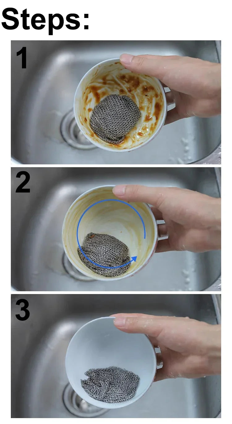 20/2pcs Thickened Steel Wire Cleaning Cloth Double -layer Non -stick Oil Iron Dishrag Kitchen Pan Pot Dishes Cloths Rags