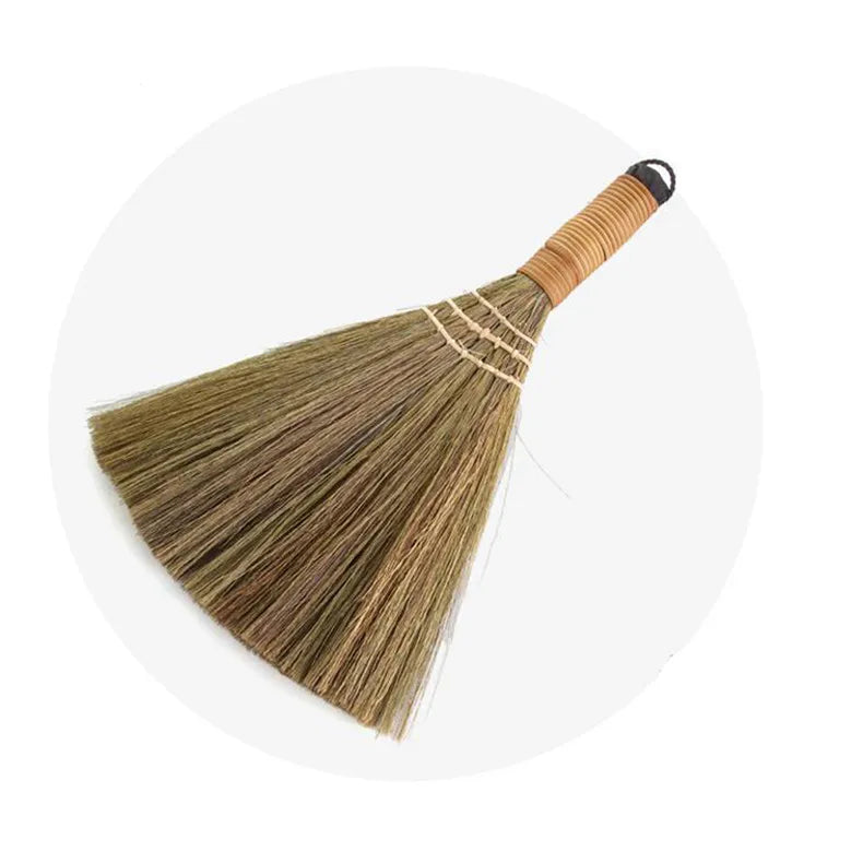 Japan Soft Fur Broom Manual Wooden Floor Sweeping Brooms Straw Braided Household Floor Cleaning Archaize Handmade Cleaning Tools