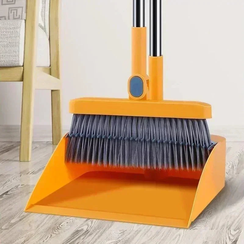 new folding broom dustpan set household cleaning tools non-stick hair dry wet dual-use broom folding set Kitchen office