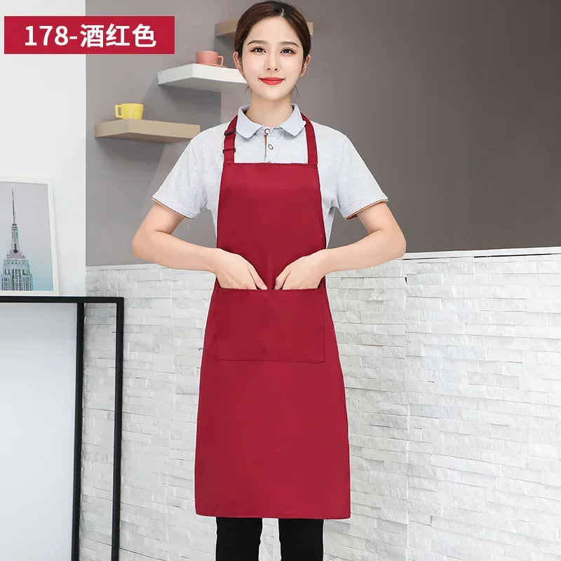 Customizable White Black Apron Customize Logo Personalized Apron Waterproof For Man Women Cooking Restaurant Waiter Work Clothes